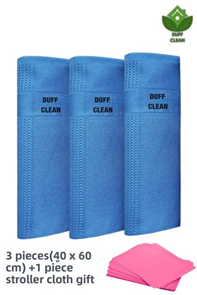 DUFF CLEAN 3 Πακέτα ΜΠΛΕ Πανάκια Καθαρισμού από Μικροΐνες, Γυαλί, Κουζίνα, Πα...