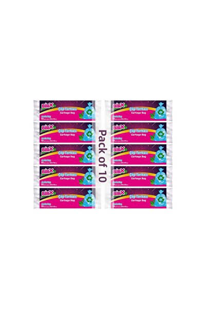 BIRX أكياس قمامة كبيرة الحجم مكونة من 10 قطع - أكياس قمامة 80 × 110 سم (10 قط...