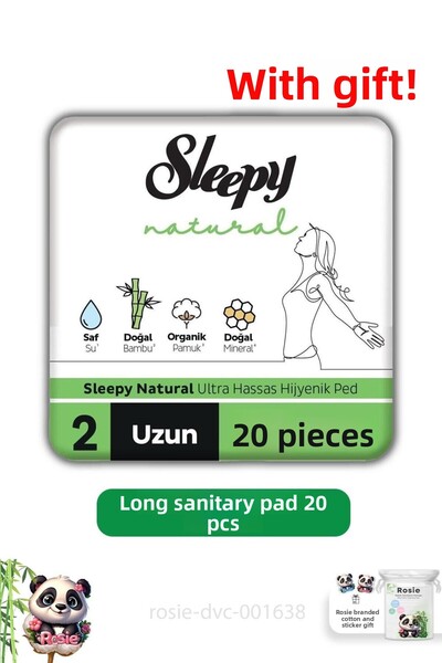 Sleepy Rosie - Natural Ultra Sensitive Sanitary Pad, 20 Long Pads