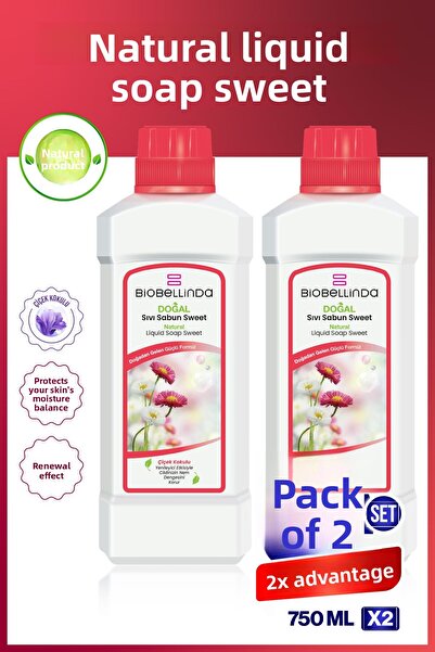 BioBellinda Natural Liquid Hand Soap Sweet 2X750 ml (Set of 2)