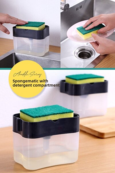 Anadolu Saray Çarşısı Πρακτικό σφουγγάρι πιάτων δοχείου απορρυπαντικού με αντ...