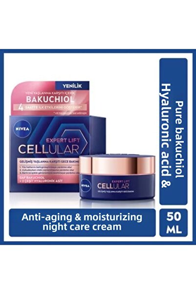 NIVEA كريم الليل الخلوي الخلوي مع باكوتشيول وحمض الهيالورونيك - 50 مل
