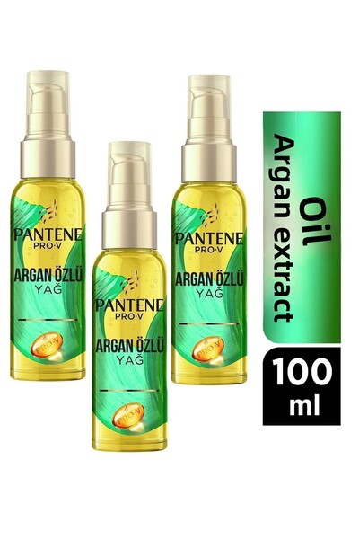 Pantene إكسير العناية بالشعر بزيت الأرغان الطبيعي - 100 مل × 3 قطع