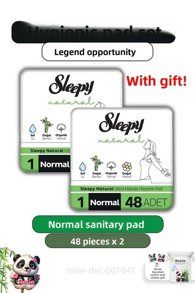 Sleepy روزي - فوط صحية طبيعية فائقة الحساسية، 96 قطعة