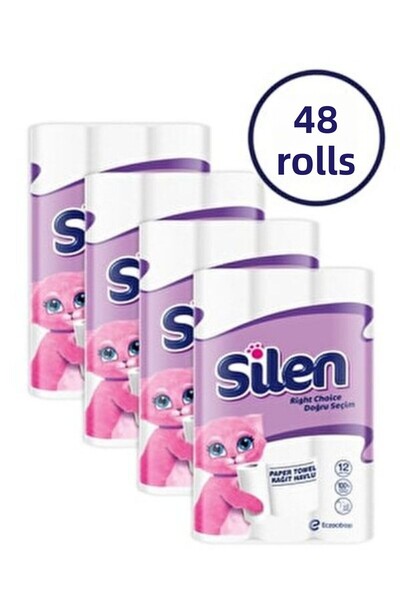 Silen مناديل ورقية 12 × 4 عبوات