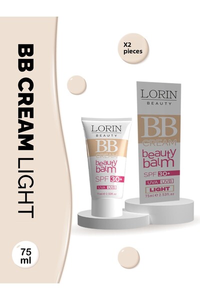 LORİN BEAUTY لورين بي بي كريم بيوتي بالم بمعامل حماية من الشمس 30 لايت × 2 قطعة