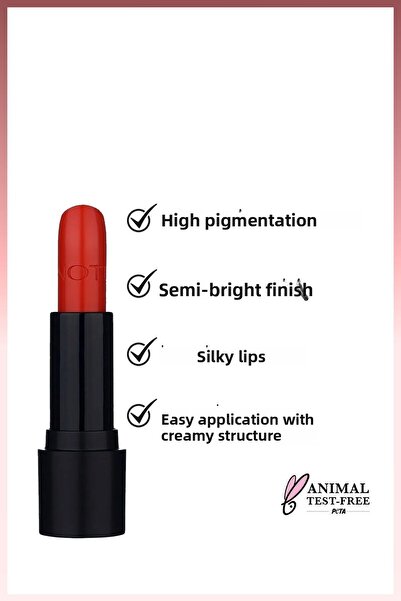 NOTE Deep Impact Lipstick Creamy Textured Semi Bright Lipstick 12 Flaming Heart Red - Red