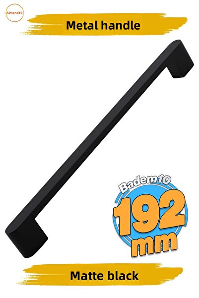 Badem10 Uhud 192 mm Μαύρο Μεταλλικό Έπιπλο Συρτάρι Κουζίνας Ντουλάπα Ντουλάπα 19,2 cm Λαβή