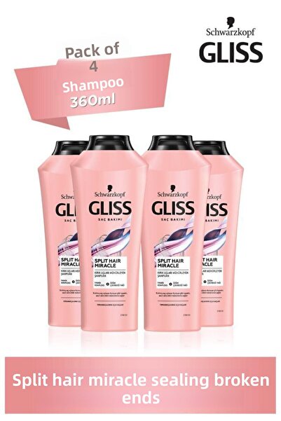 Gliss Split Hair Miracle Shampoo 360 ml X 4 Pieces