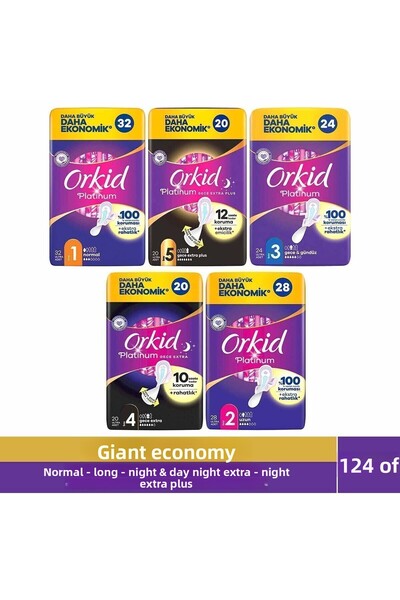Orkid Platinum Night Eks Hygiene Pad 20+32+24+20+28 Four Pack