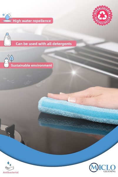 MICLO CLEANING Microfiber Kitchen & Bathroom Tough Dirt Cloth 4 Pack