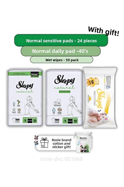 Sleepy Natural Ultra Sensitive Regular Pads 24 Packs, Daily Pads 40 Packs, Se...