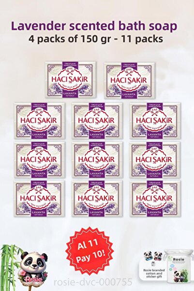Hacı Şakir Lavender Scented Hacı Şakir Bath Soap - 4 x 150 gr and ROSIE