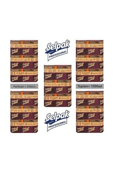 Selpak منشفة إضافية Z قابلة للطي 200 قطعة 5 عبوات 21.5 × 24 سم