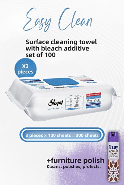 Sleepy منشفة تنظيف سطح الماء 100 × 2 قطعة وملمع الأثاث لافندر