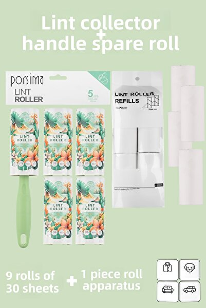 Porsima 3107 Rolă pentru colectarea părului de pisică și câine + 8 role de sc...