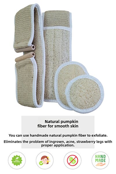 Bilian ألياف اليقطين الطبيعية مع لوح - 100% عضوي محبوك، مقشر للوجه والحمام، ا...