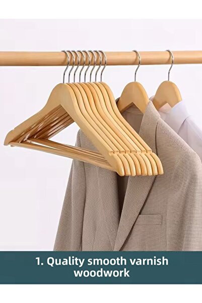 Lira 24 Pieces Wooden Hanger Wooden Clothes Hanger Wooden Clothes Hanger Clos...