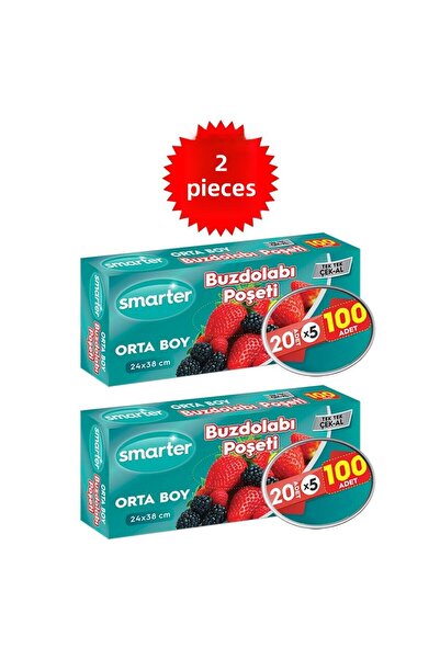 SMARTER 200 Pieces Refrigerator Bags Medium Size 2 Packs (100 Pieces X 2)