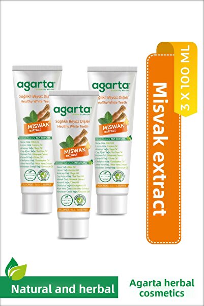 Agarta 3 معجون أسنان طبيعي خالي من الفلورايد بخلاصة المسكواة 100 مل