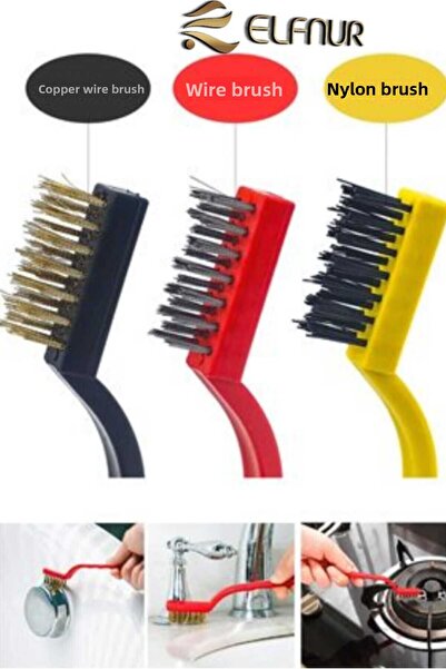 elfnur 3 Pieces Stove Oven Barbecue Grill Airfryer Wire Rust Removal Brush - ...