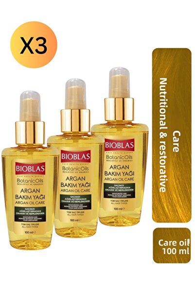 Bioblas Botanic Oils Argan Care Ulei reparator pentru îngrijirea părului 100 ml 3 buc