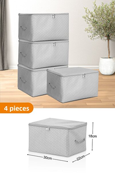 Serstil 4 bucăți - resturi de pete gri cu detaliu imprimeu de dimensiuni mini...