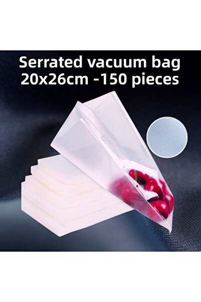 Vakur Serrated Vacuum Machine Bag - Bag - 20x26 Cm - 150 Pieces