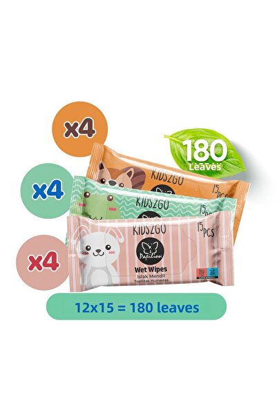 Papilion Kids2Go Children's Special Hygienic Wet Pocket Wipes 12X15 180 Sheets