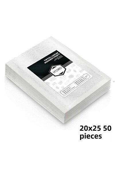 VI'ORIO 20X25 Serrated Vacuum Machine Bag 50 Pieces
