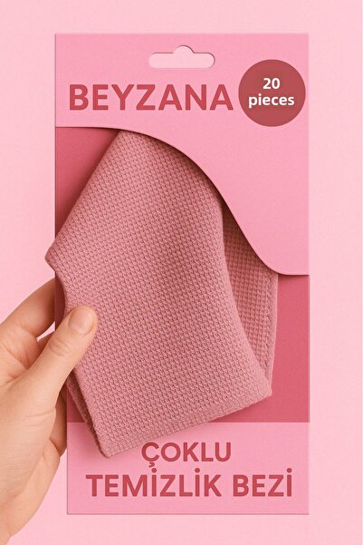 BEYZANA ( 20 Pcs ) Pink Microfiber Kitchen Cleaning Cloth 15 x 15 Stain Resis...