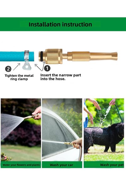 Betora Garden Hose Nozzle High Pressure Spray Portable Hose End Attachment Garden Car Watering