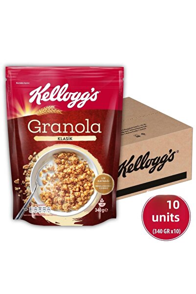 Kellogg's جرانولا كلاسيك - 10 قطع، 56% دقيق الشوفان، مستلزمات الألياف، هش الإفطار