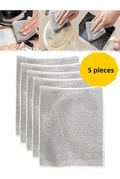 Mode Cool 5 bucăți cârpă multifuncțională pentru curățare din sârmă inoxidabi...