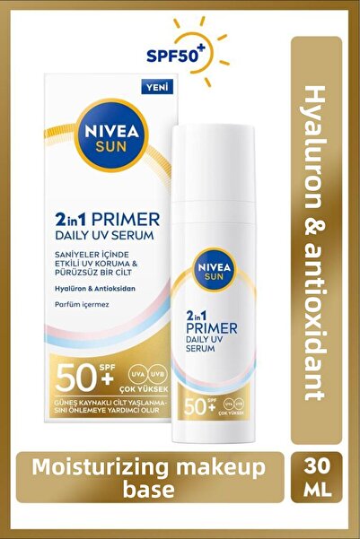 NIVEA Sun Spf50 Primer Moisturizing Makeup Base 30ml, Long-Lasting Makeup, Hy...