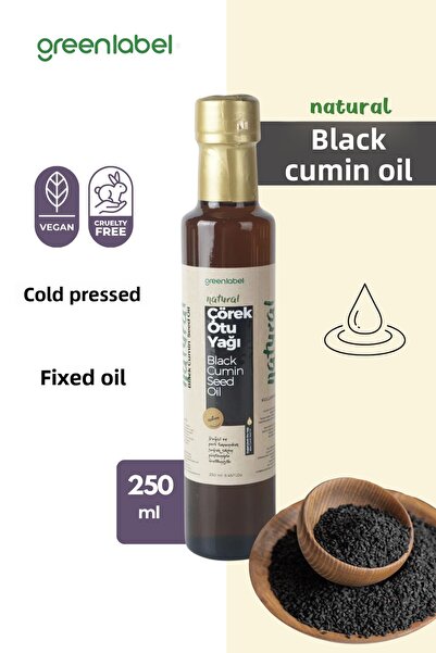 Greenlabel 250 مل زيت الكمون الأسود الطبيعي والنقي 100% معصور على البارد