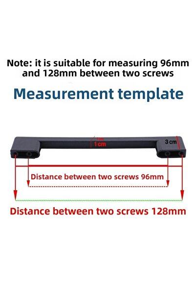 Badem10 Mâner Mobilier Negru 128 Mm Plastic Dur - Dulap Sertar Bucătărie 10 Bucăți