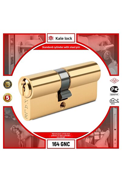 Kale Kilit Standard Cylinder with Steel Pin |   164 Gnc |   83 mm |   Yellow ...