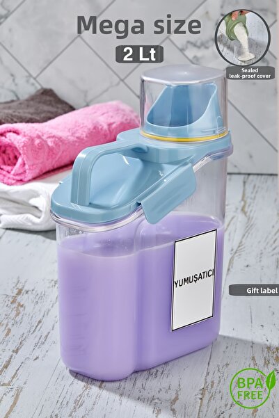 Tugomer Liquid Powder Detergent Storage Container with Lid - Bathroom Organiz...