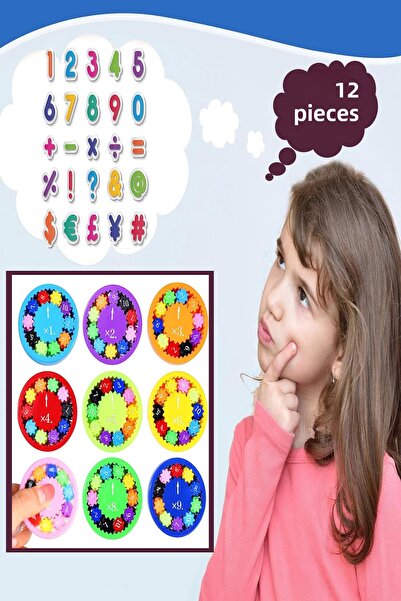 Hyd 12 Pcs Math Wheel Fidget Spinner Stress Wheel Four Process Learning Educational Toy