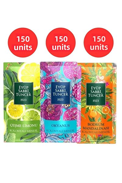 Eyüp Sabri Tuncer مناديل كولونيا برائحة المحيط والليمون والبرادان والماندرين ...