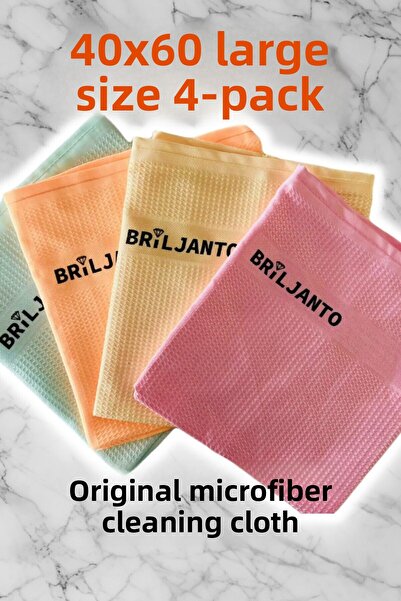 ZnDStore قطعة قماش للتنظيف من الألياف الدقيقة 4 قطع قماش سحري مقاس 40 × 60 سم