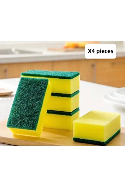 Metler 4 قطع من إسفنجة الأطباق الكلاسيكية المموجة الاقتصادية - تنظيف إسفنجة بريت