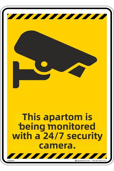 isgtabelam 25X35Cm/Phosphorescent Composite/This Apartment Is Monitored 24/7 ...