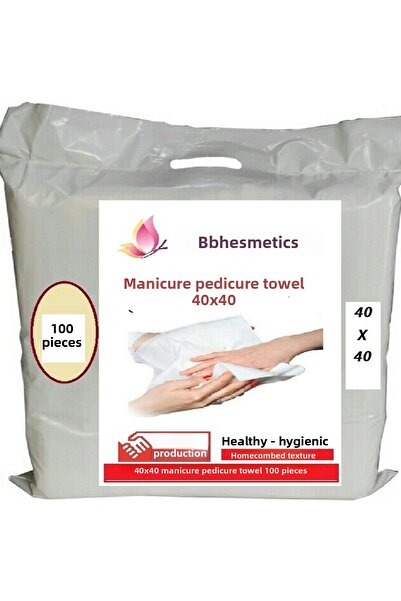 BB KOZMETİK مناديل مانيكير وباديكير للاستعمال مرة واحدة 100 قطعة (40x40)