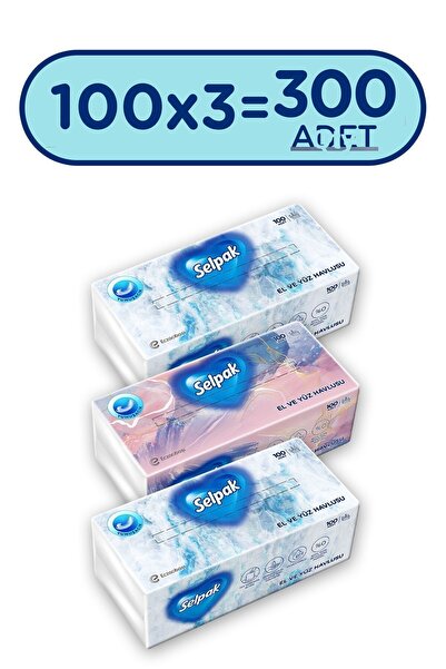 Selpak 3-Piece Hand and Face Towels - 300 Sheets