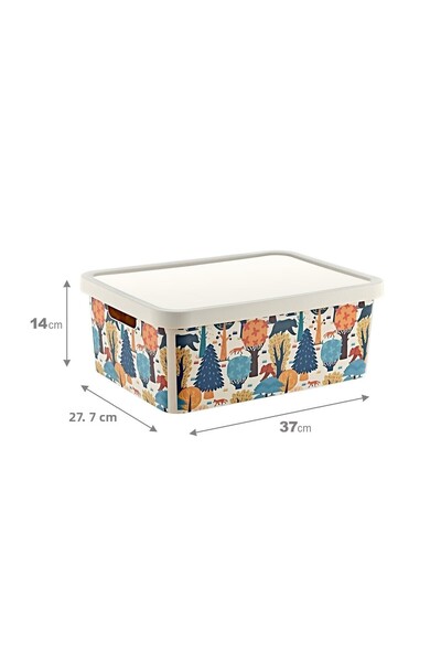 Smartware Stafi Patterned Multi-Purpose Box with Lid 12 Lt