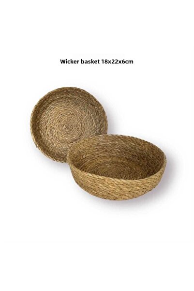 Amentes Bamboo and Wicker Decorative Basket Home Organizer