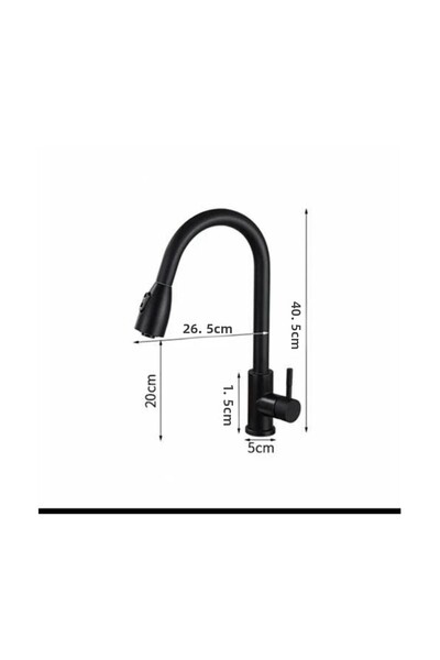 Turkuazdesing Pull down Spiral Sink Faucet Black