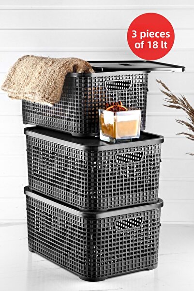 Nandy Home 18 λίτρα Κουτί αποθήκευσης πολλαπλών χρήσεων με 3 καλύμματα